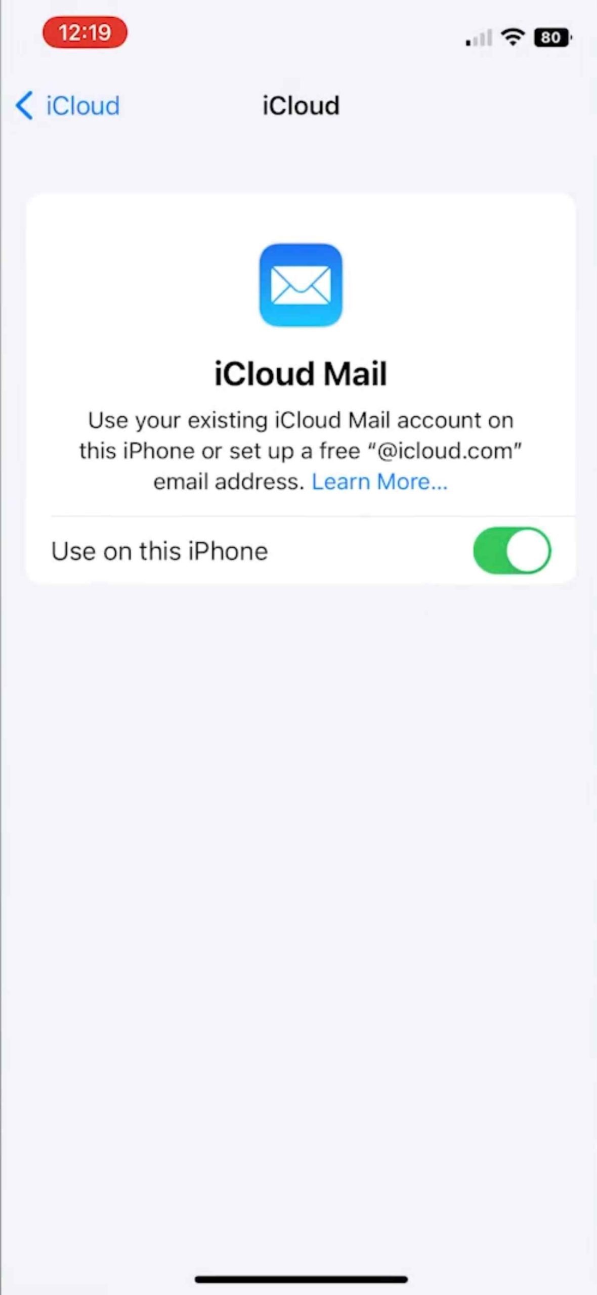 iCloud Email On iPhone